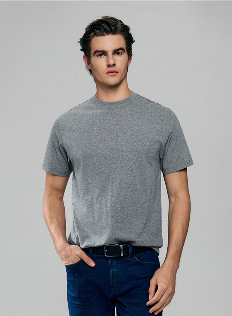 GIORDANO Men’s Slim Fit Cotton Crew Neck Tee - Image 1